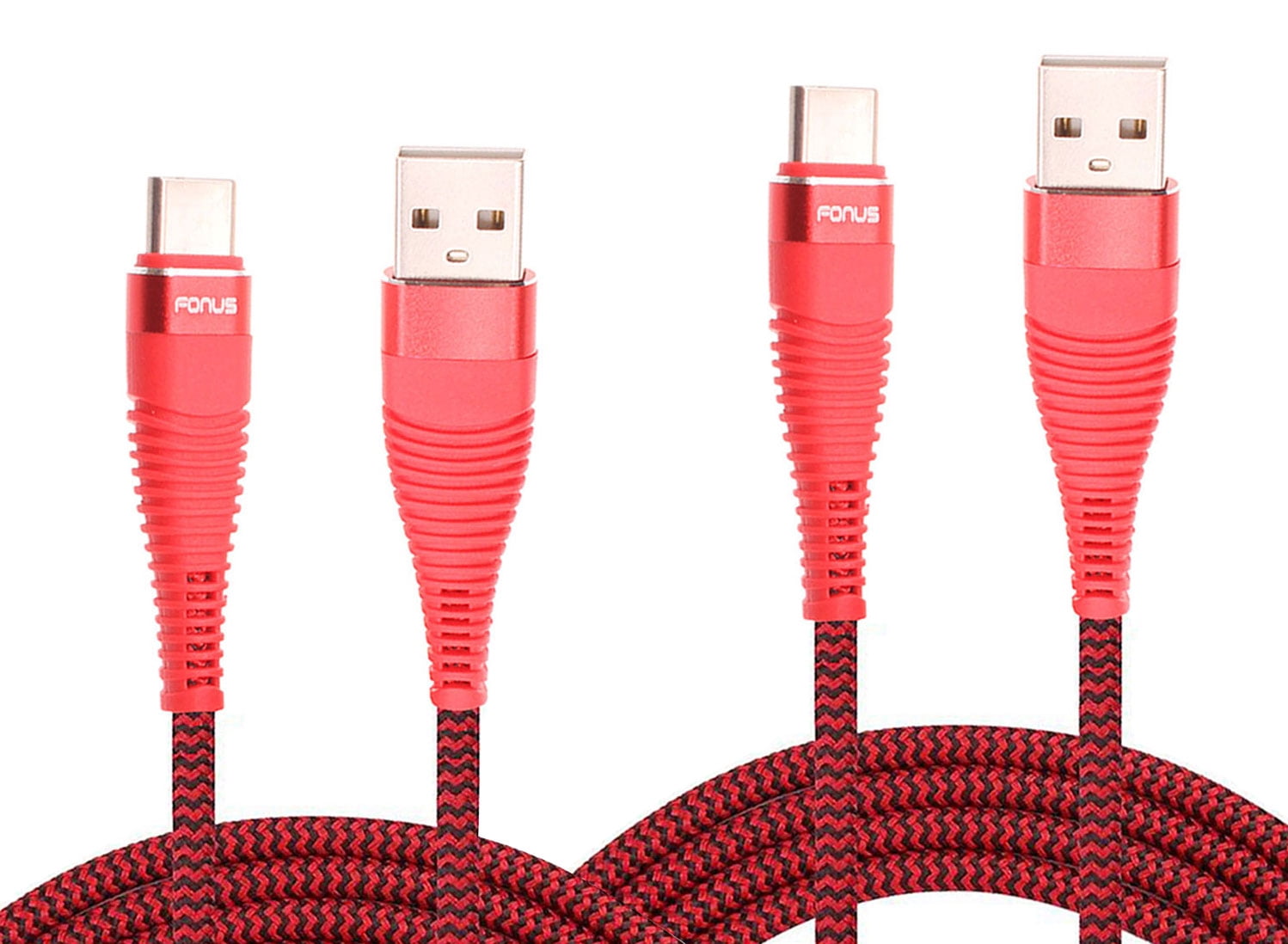 6ft and 10ft Long USB-C Cables Fast Charge for Samsung Galaxy S23/FE/Plus/Ultra/S24/FE/Plus/Ultra - TYPE-C Cord Power Wire Data Sync Red Braided High Speed