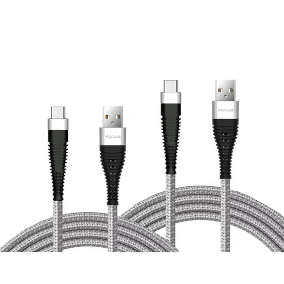 6ft and 10ft Long USB-C Cables for Nokia C300, G100, C110, G310 5G Phones - Fast Charge TYPE-C Cord Power Wire Data Sync Braided L5Z for Nokia C300, G100, C110, G310 5G Models