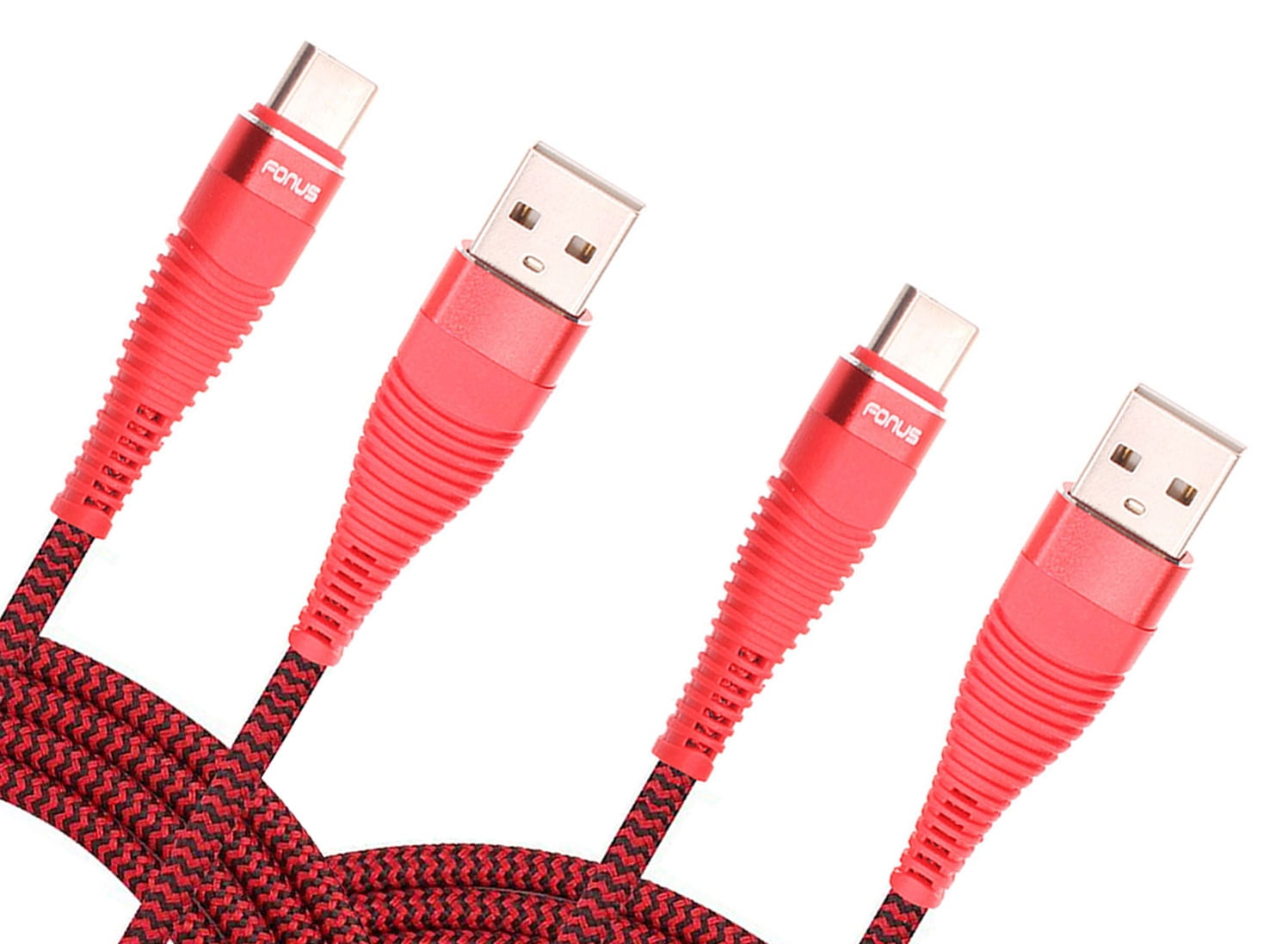 6ft and 10ft Long USB-C Cables for Samsung Galaxy S24/Ultra/Plus Phones - Fast Charge TYPE-C Cord Power Wire Data Sync Red Braided High Speed for Galaxy S24/Ultra/Plus