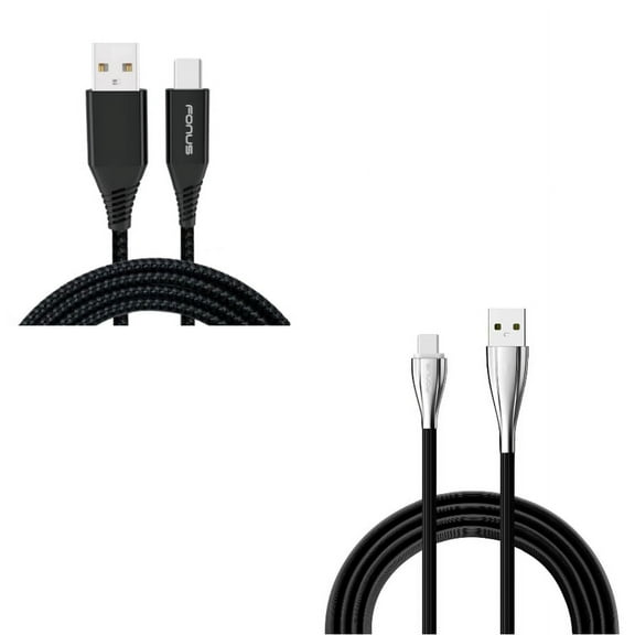 6ft and 10ft USB Cable Charger Power Cord Type-C Wires R1G for Acer Liquid Jade Primo - Alcatel PulseMix, 7, Idol 5S 5 4S - ASUS Zenfone V Live, ROG Phone, AR 6 5z 4 Pro - Blackberry Motion