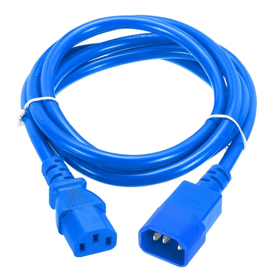 6ft 18 AWG Blue 18/3 Universal Power Cord C14 to C13 10A 250V 3-Prong Extension PDU Power Cables