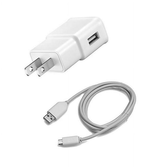 6ft. 2.1A Samsung Wall Charger S6 with Micro USB Cable Kit S3 S4 - White