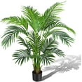6ft 2Pack Artificial Areca Palm Plant in Pot, Fake Tropical Cane Palm