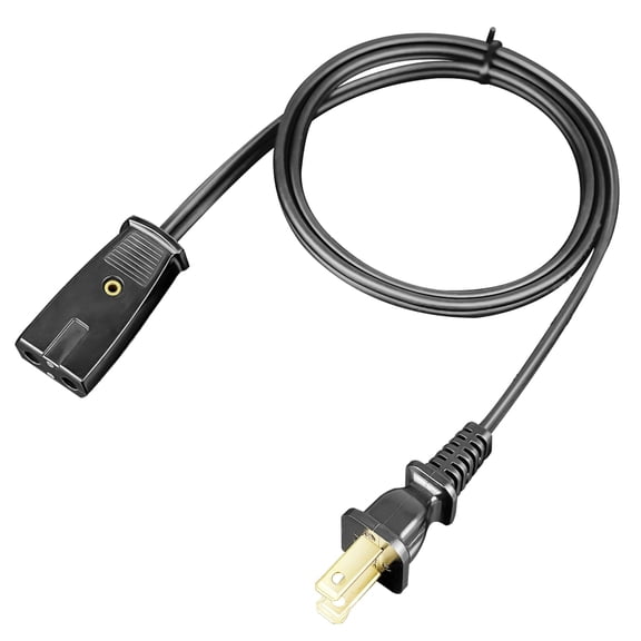 6ft 2-Pin Power Cord for Coffee Pots and Small Appliances 1/2 Inch Spacing