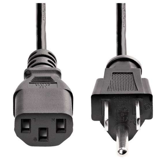 6ft (2m) Computer Power Cord, NEMA 5-15P to C13, 10A 125V, 18AWG, Black Replacement AC Power Cord, Printer Power Cord, PC Power Supply Cable, Monitor Power Cable - UL Listed (10-PACK)