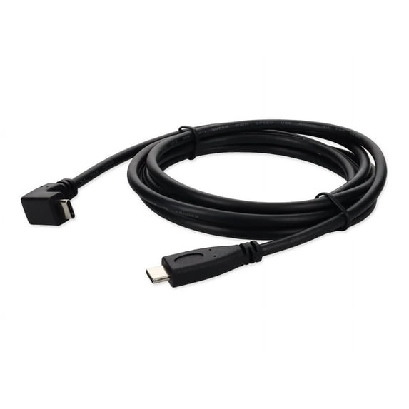 AddOn 6ft USB C 3.1 Male to USB C 3.1 Male Right Angled Black Cable (usbc2usbcrt6fb-aa)