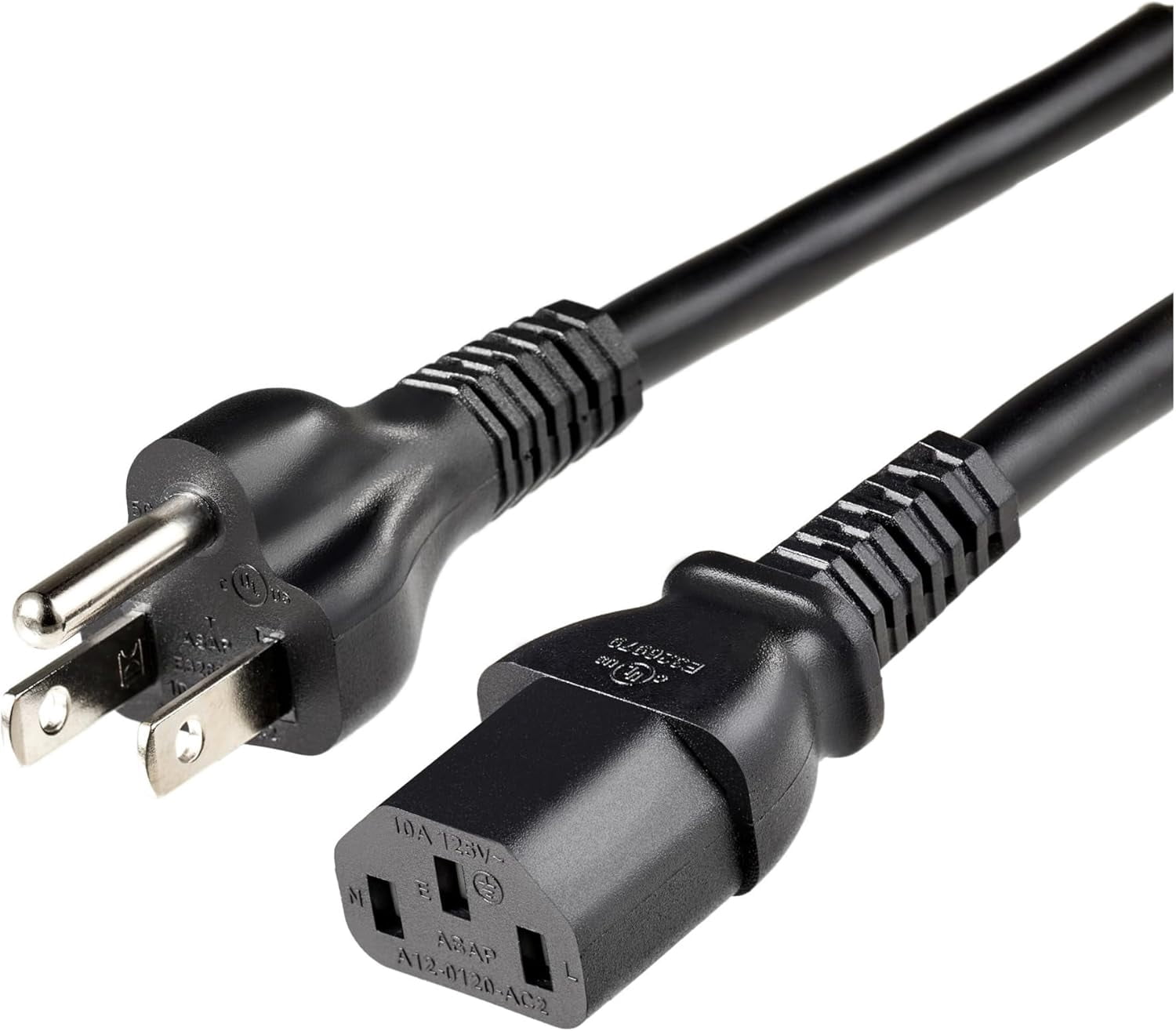 6ft 3-Prong PC Power Cord, 18 AWG Heavy Duty AC Cable for Desktop ...