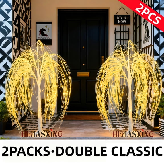 6ft 388 LED Glowing Willow Tree with Remote - Multi-Occasion Decor