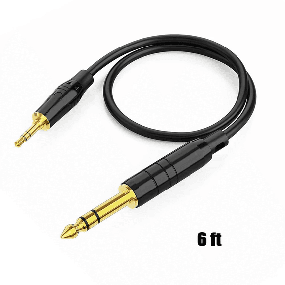 6ft 6.35mm 1/4" to 3.5mm 1/8" Male TRS Stereo Audio Aux Adapter Conversion Cable