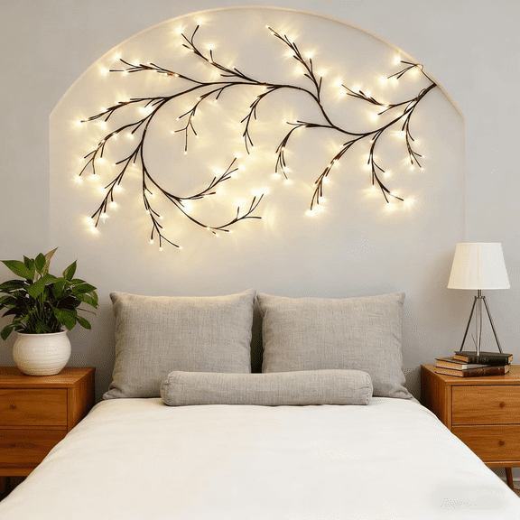 6ft 72-LED Willow Vine Lights with Remote, Warm White Flexible Branch String Lights, USB Powered Decorative Ivy Garland for Bedroom, Wall, Party, Bar & Home Decor