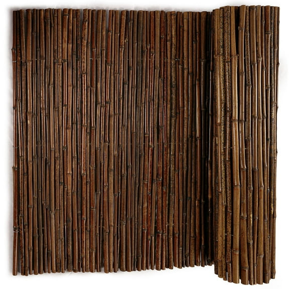 6ft * 8ft Carbonized Bamboo Cane Fence for Garden Balcony Decoration Fence Panel Black