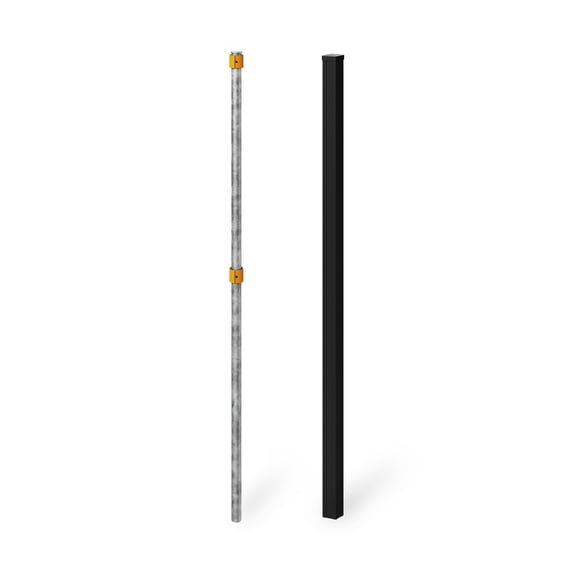 6ft Aluminum Fence Post for WamBam Privacy Fence Panel (1 Post), Composite Fence System Aluminum Support, No-Dig Installation, Outdoor Fence System for Backyard Patio or Pool, Black BLI19125