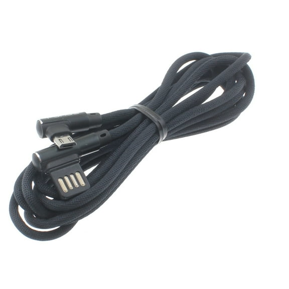 6ft Angle USB Cable for LG K8X, Tribute Monarch, Phoenix 5, Fortune 3, Aristo 5 - Charger Cord Power Wire Sync 90 Degree MicroUSB L-Shaped Long Braided R2Z