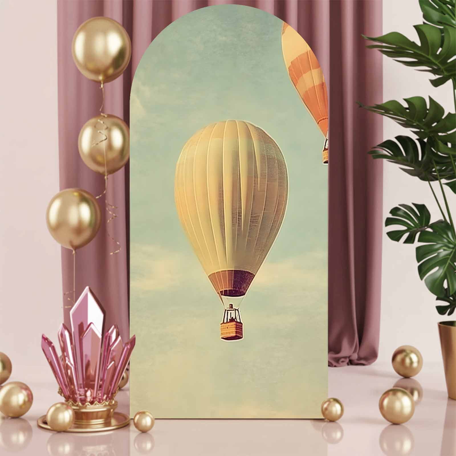 6ft Arch Backdrop Cover,Retro Hot Air Balloon Arch Stand Cover Spandex ...