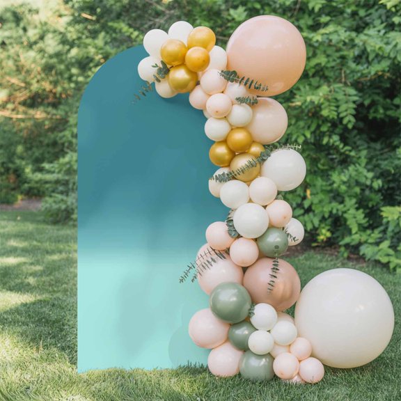 6ft Arch Backdrop Cover,Teal Gradient Watercolor Arch Stand Cover Spandex Fitted Backdrop Covers Turquoise Shadow Wedding Birthday Bridal Shower Party Background Decoration