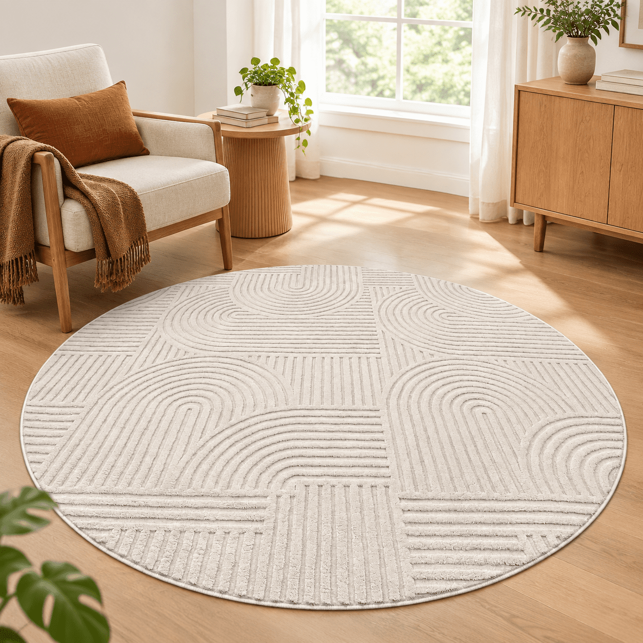 Men's Rugs 6ft Area Rugs For Living Room Modern Non Slip Washable Rug Beige ...