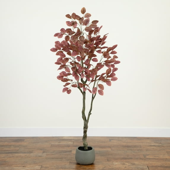 Nearly Natural Dogwood Potted Artificial Tree - 6' - Red