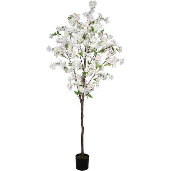 6ft Artificial Cherry Blossom Tree in Pot White