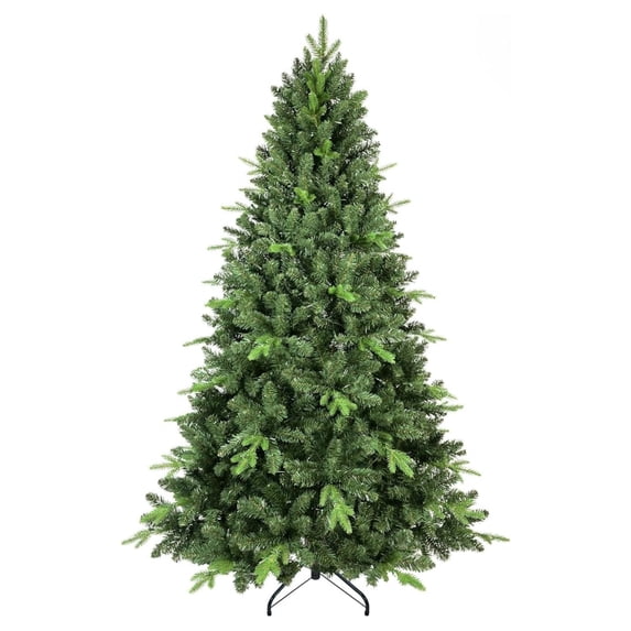 6ft Artificial Christmas Tree with 1296 Mixed PE & PVC Tips, Unlit Easy Assembly Hinged Spruce Xmas Tree for Indoor Outdoor, Green
