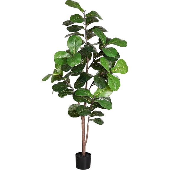 6ft Artificial Fiddle Leaf Fig Tree Plant,Fake Ficus Lyrata in Pot,Ficus Faux Plant Artificial Trees for Office Indoor Outdoor Garden Living Room Home Decor 1PCS-71in