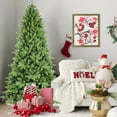 thumbnail image 1 of 6ft Artificial Green Christmas Tree with 1168 PE/PVC Mixed Branch Tips Hinged Premium Foldable Base for Indoor Holiday Decor - Automatic Hinge & Storage Bag, 1 of 8