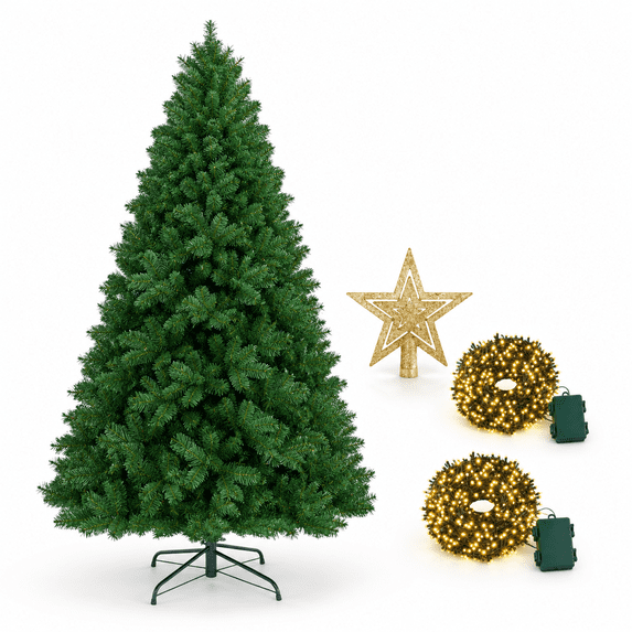 6ft Artificial Holidaymas Tree W/ 1005 Branch Tipstop Star 200 Led ...