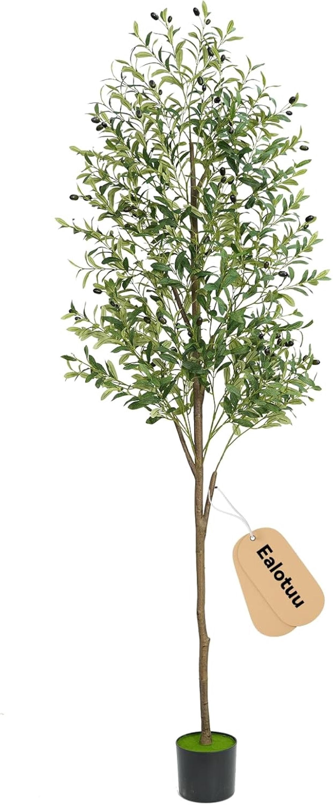 6ft Artificial Olive Tree Indoor, Faux Silk Plant Fake Potted Tree with ...