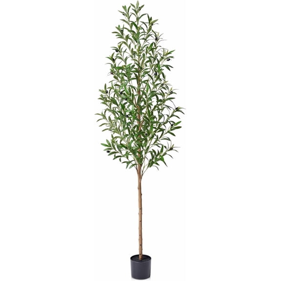 6ft Artificial Olive Tree with Real Wood Trunk for Indoor Home and Office Decor