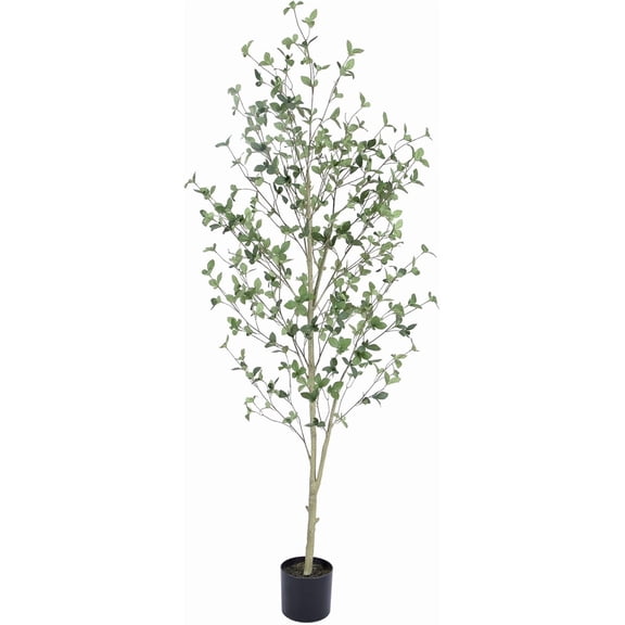 6ft Artificial Quince Leaf Tree with Realistic Trunk and Lifelike Leaves