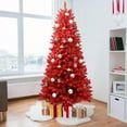 thumbnail image 1 of Makeatree 6ft Artificial Red Christmas Tree Full Real Halloween Xmas Tree with 804 Branch Tips Easy to Assemble, Decoration for Indoor and Outdoor, 1 of 7