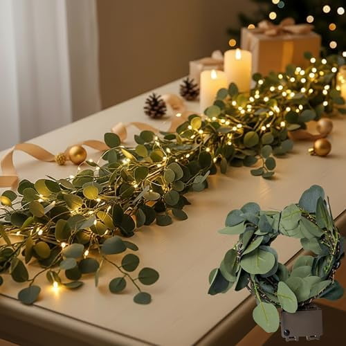 6ft Artificial Twinkling Christmas Tree Lights with 96 LED and Timer, Fireplace, Christmas, Thanksgiving, Home Dcor