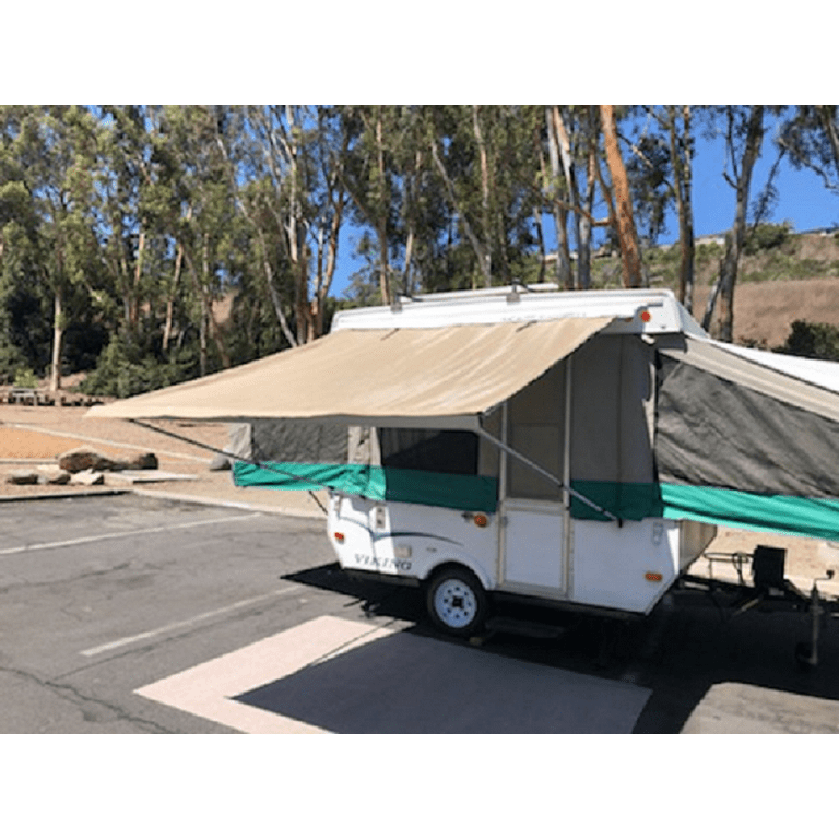 6ft Awning Beige Pop Up Tent Trailer Camping Trailer RV Awning EZ Lite Campers