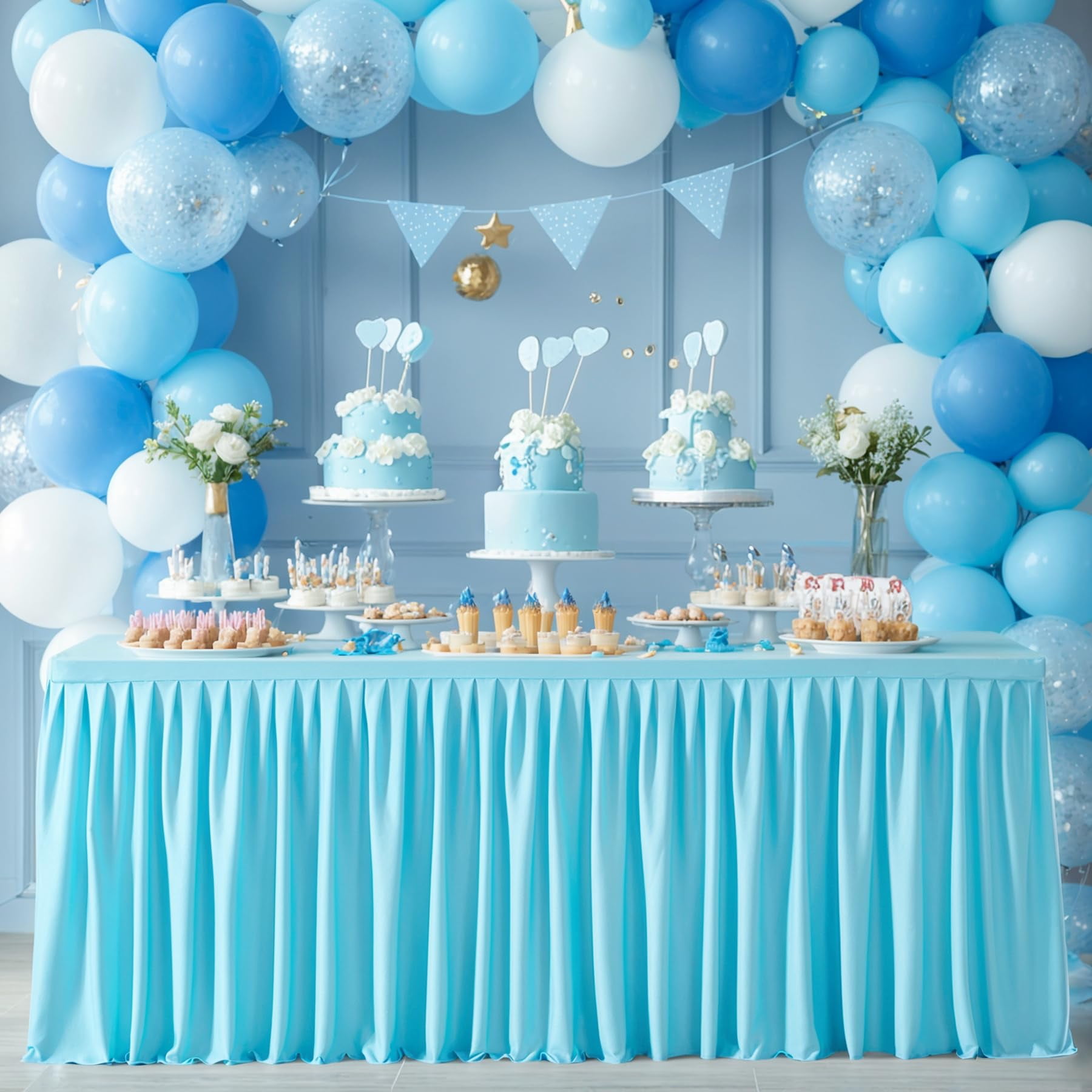 Aperturee Royal Blue Happy 10th Birthday Rectangle Tablecloth main image 1