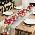 thumbnail image 1 of 6ft Battery Operated Pre-Lit Christmas Garland with 20 LED Lights, Flowers, Balls & Berries for Indoor Outdoor Xmas Decor, 1 of 7