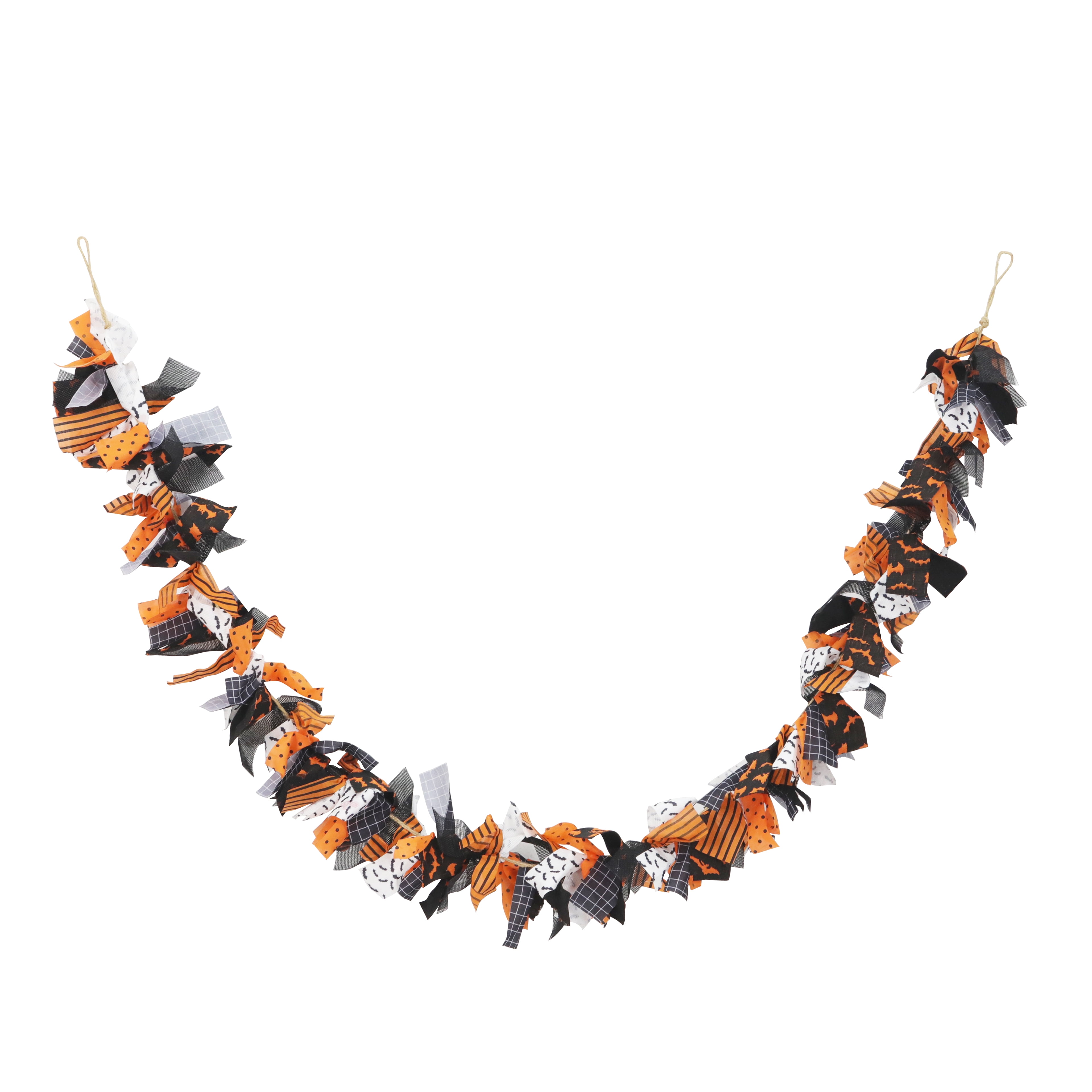 6ft. Black & Orange Halloween Fabric Scrap Garland by Ashland-Halloween Garland