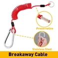 thumbnail image 1 of 6ft Breakaway Trailer Cable Trailer Safety Spring Rope Coiled Brake Band Cable -, 1 of 3