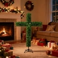thumbnail image 1 of 6ft Christmas Cross Tree with 100 Lights and a White Silk Scarf Christmas Decorations Jesus Christ Catholic Cross Decor He is Risen for Outdoor Home Decor (6 ft), 1 of 4