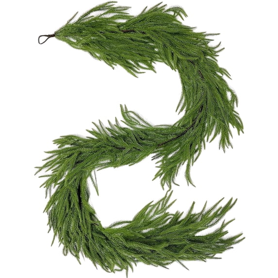 6ft Christmas Garlands Norfolk Pine Garland Artificial Faux Greenery Garland for Holiday Indoor Outdoor Decor