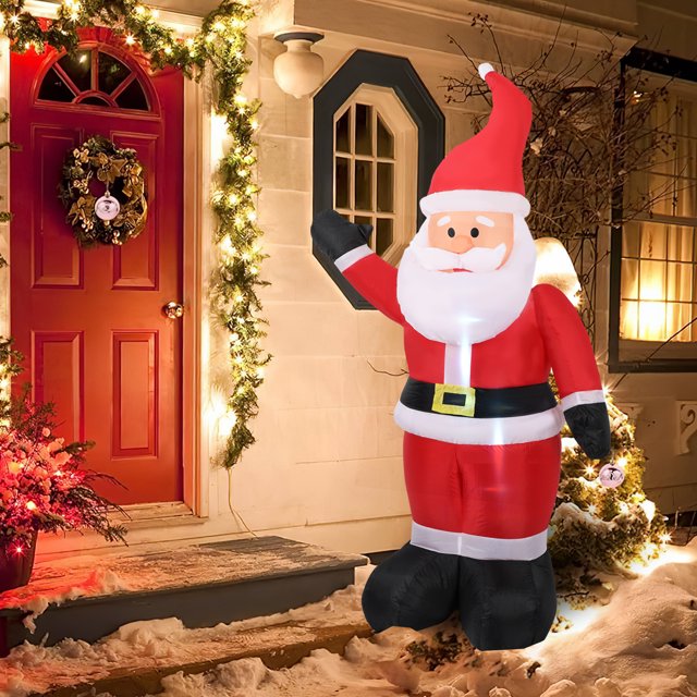 6ft Christmas Inflatable Santa Claus, LED Lights Blow Up Inflatables
