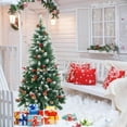 thumbnail image 1 of 6ft Christmas Tree, Cedar Tree，Artificial Christmas Tree, Fake Christmas Tree, The Best Choice for Christmas Decorations, Party Decorations (Cedar Tree Contains Pine Cones and red Fruit), 1 of 4