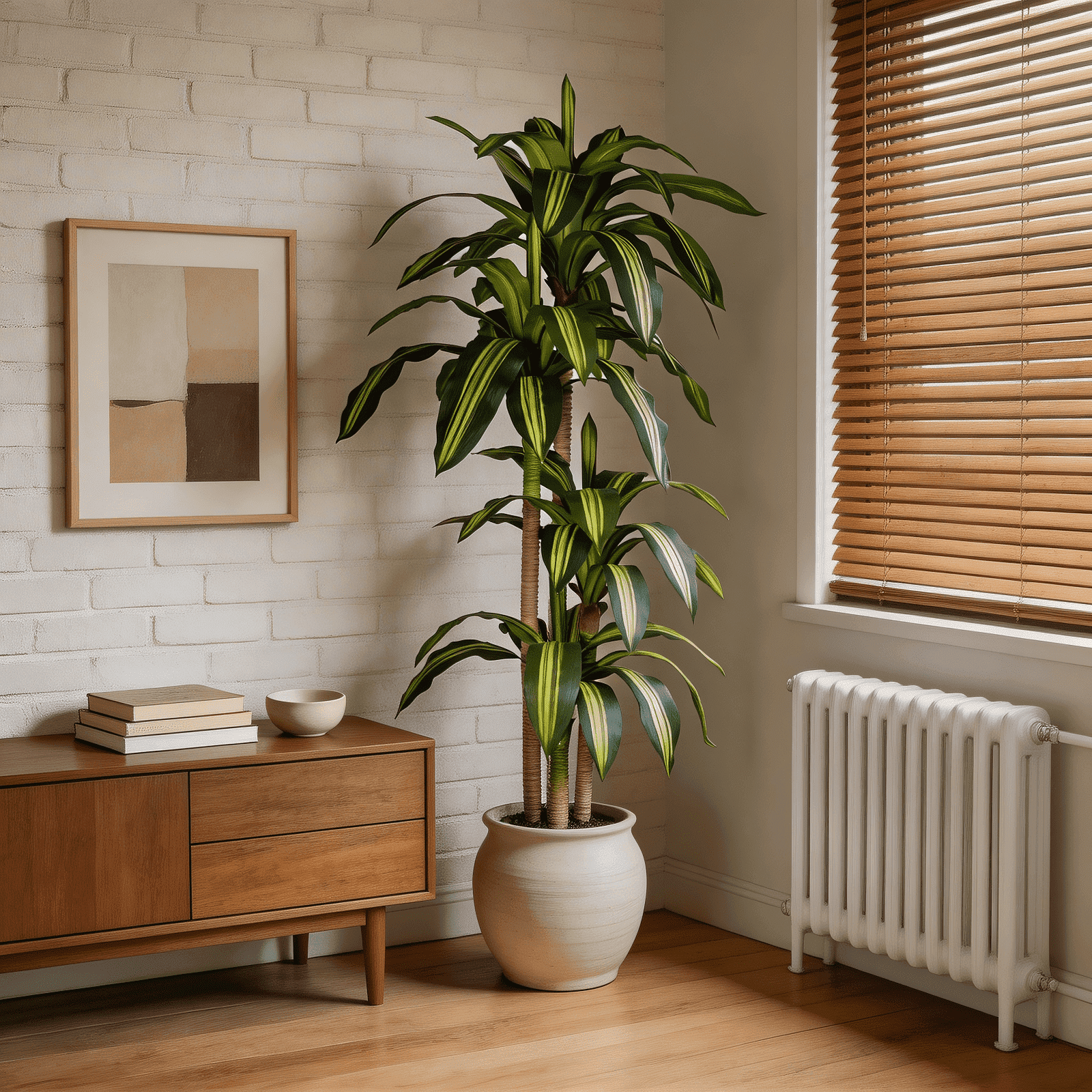 6ft Fake Dracaena Tree in Black Plastic Pot, Artificial Plants Indoor Outdoor Decor, Silk Plants for Home Decor Office Porch Patio