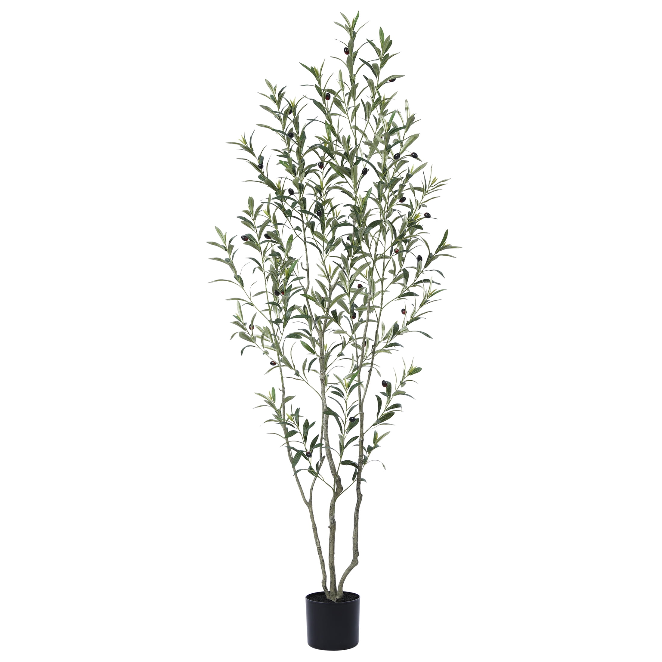 6ft Fake Plastic Olive Tree in Pot, Pre Potted Faux Greenry Plant for Home Decor Office House Living Room Indoor Outdoor, Big Fake Plants Fake House Plants