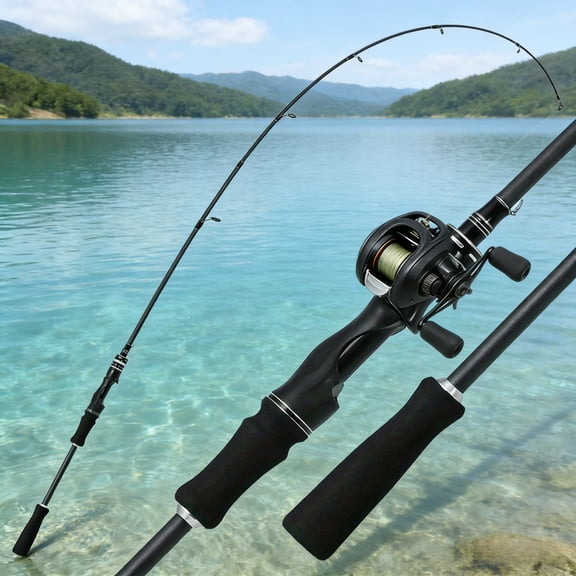 6ft Fast-Action Carbon Fiber Fishing Rod - Casting/Spinning Dual Use, 4-12lb Line & 1/8-3/8oz Lure Weight