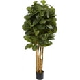 6ft. Fiddle Leaf Fig Artificial Trees, 72 in, Green
