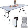 6ft Folding Table 71 inch Plastic Fold in Half w/Handle Heavy Duty
