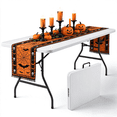 thumbnail image 1 of 6ft Folding Table - Heavy Duty Fold-in-Half Plastic Table, Portable Utility Tables with Steel Legs for Events, Camping, Indoor & Outdoor Use (White), 1 of 8