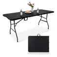 thumbnail image 1 of 6ft Folding Table, Portable 6 Foot Plastic Fold-in-Half Utility Desk with Heavy Duty HDPE Surface & Steel Frame, Stable Banquet Table for Meetings, Parties, Picnic, Camping, Weddings & Garden, White, 1 of 9