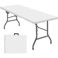thumbnail image 1 of 6ft Folding Table Portable Plastic Indoor Outdoor Party Camping Dining Table with Carrying Handle, 1 of 5