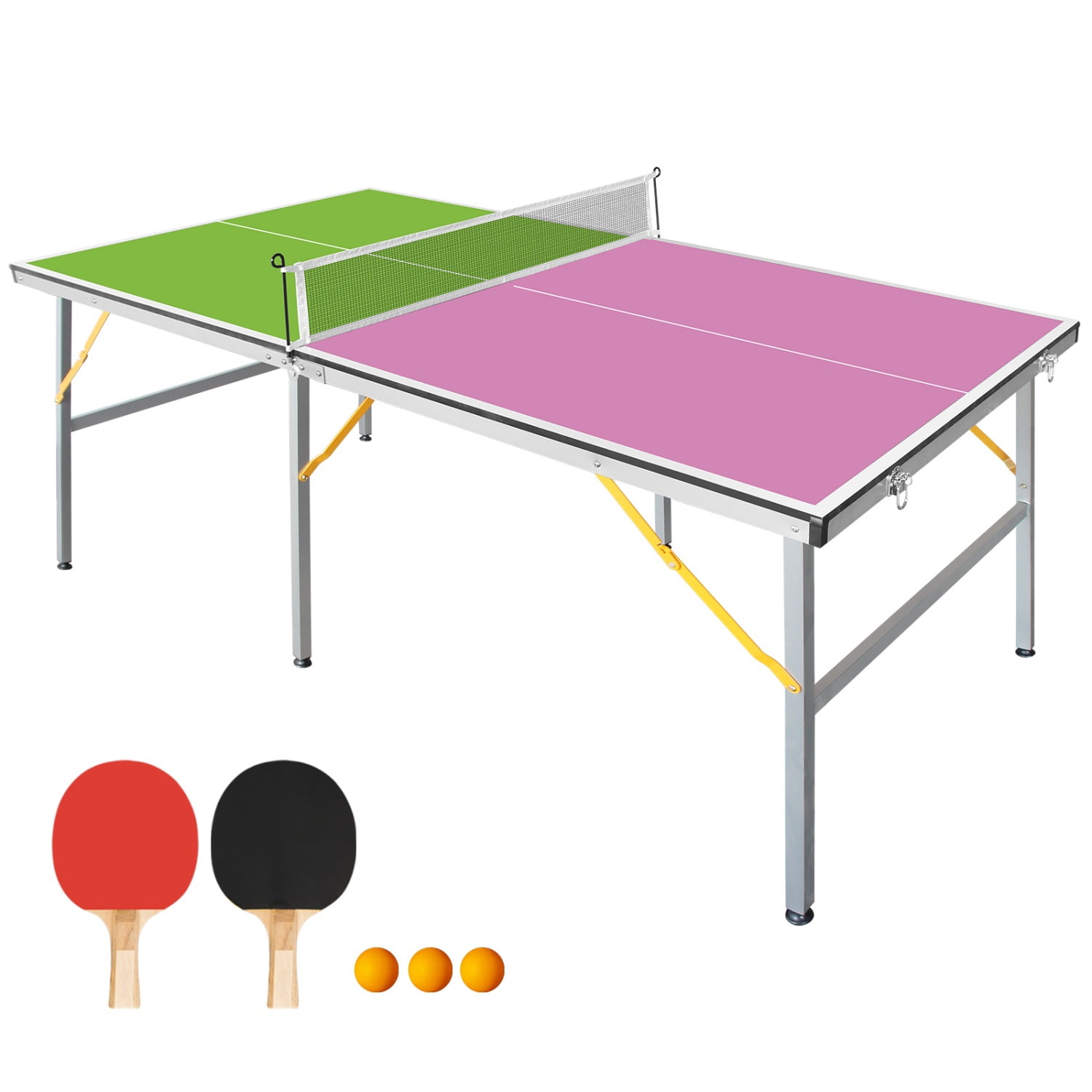 6ft Folding Table Tennis Table, Aluminum Alloy Frame, Foldable Design, Complete Set