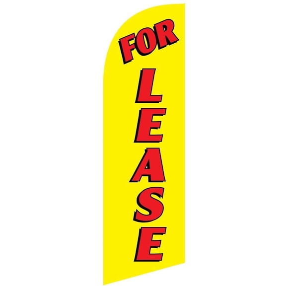 6ft For Lease Replacement Feather Banner Flag, Yellow and Red Swooper Flag Design, Flag Only